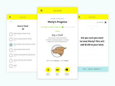 Groom App - WIP app design illustration mobile pets progress ui ux wip