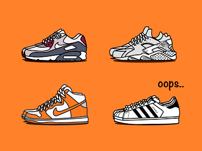 Oops adidas illustration nike shoes sneaker