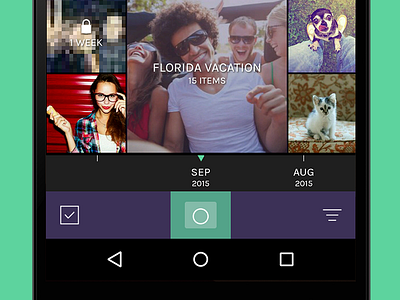 Photos Timeline + Nav android app design nav photo app timeline