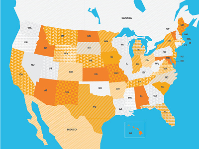 US Map illustration map patterns states trade show us vector