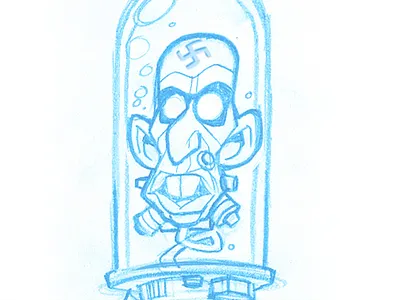Professor Von Klempt - Sketch blue character drawing evil fanart head hellboy sketch