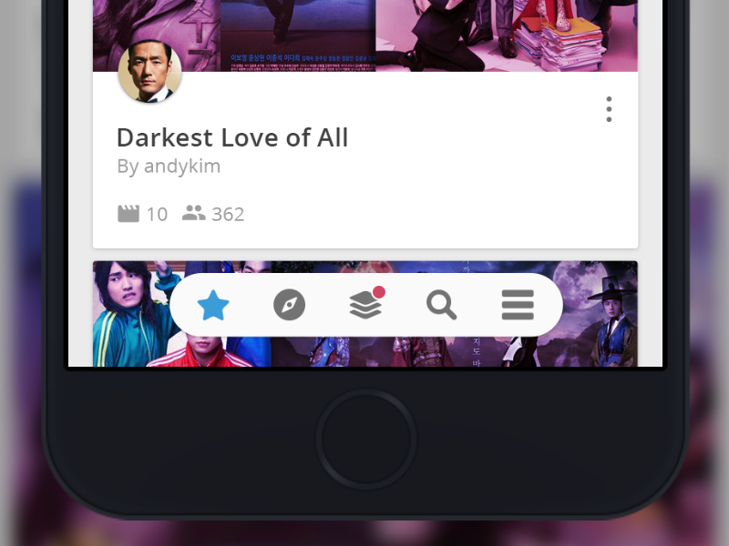 Simpler Navigation Bar for Viki App app icons made with invision navigation video viki