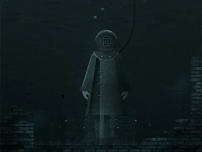 Diver V2 dark diver ocean texture underwater vector