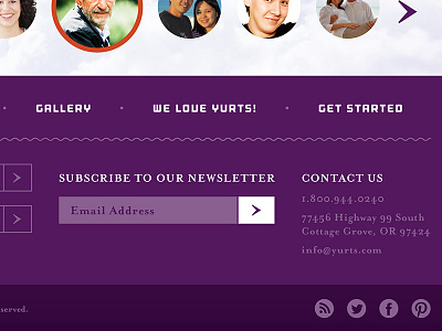 Yurt Site Footer footer form portraits purple web yurt