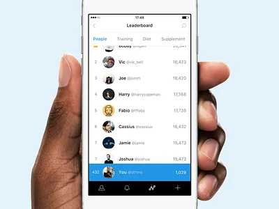 SternFit Leaderboard app colorful dark debut fitness flat ios minimal simple ui 🔑