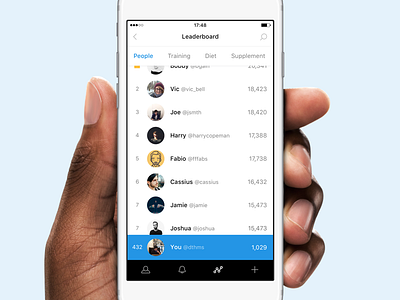 SternFit Leaderboard app colorful dark debut fitness flat ios minimal simple ui 🔑