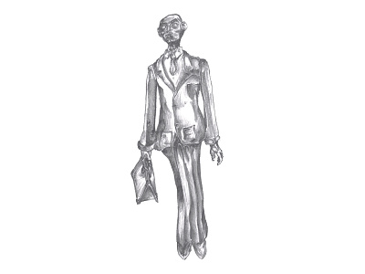 Melbourne Street Sculpture 'Swanston' businessman pencil sculpture sketch street streetart
