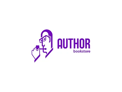 Author bookstore author book bookstore crime logo logoflow writer