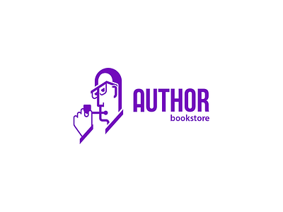 Author bookstore author book bookstore crime logo logoflow writer