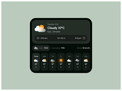 Minimal Weather Widget UI app design ui ux