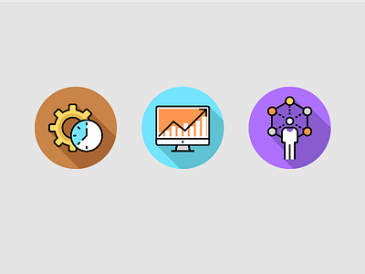 Business Line Flat Shadow Icons business icons flat shadow line icons marketing icons modern flat icons seo icon
