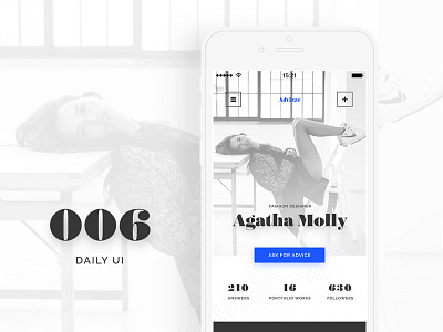 User profile #dailyUI #006 006 advise app blue daily fashion profile ui user white women