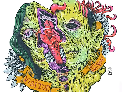 Week 7 of 52! The Visitor creature drawing illustration monsters pen and ink