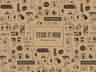 Stick It Pattern handmade label package pattern sticker
