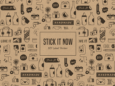 Stick It Pattern handmade label package pattern sticker