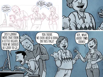 Overit Monthly Newsletter Comic 2 basso cartoon character comic digital illustration illustrator lawnz lawrence traditional