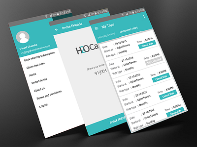 H2O Cabs Android App android app design