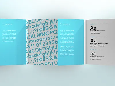 Brandbook Typography Pages blue brand brand guidelines identity print standards style guide