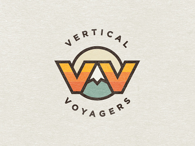 Vertical Voyagers badge climb emblem logo mark mountain retro vintage