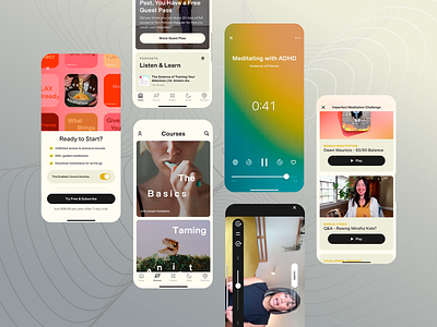 Self - Improvement App app design courses design guided meditation mental wellness mindfulness mobile app mobile ui mobile ux stress reduction ui ui design user experience user interface ux ux design uxui uxui design wellbeing