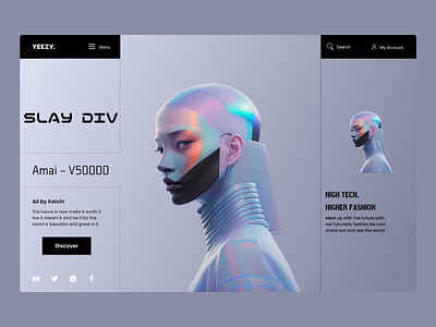 Futuristic Fashion E-Commerce UI aesthetic layout bold typography cyberpunk style digital fashion e commerce design fashion tech futuristic ui high tech style holographic effect immersive experience innovative ui interactive ui minimalist ui modern shopping product showcase ui design user friendly ux design ux ui web design