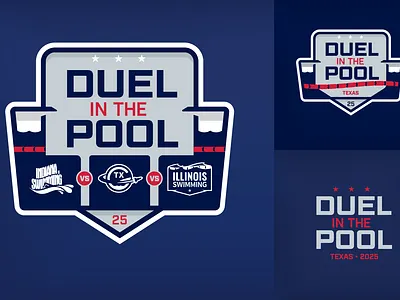 LSC Duel in the Pool logo branding chicago club sports federation galveston houston identity illinois indiana league logo meet olympics sports swimming team sports texas tournament water youth sports