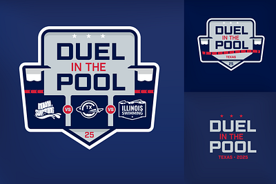 LSC Duel in the Pool logo branding chicago club sports federation galveston houston identity illinois indiana league logo meet olympics sports swimming team sports texas tournament water youth sports