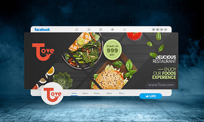 Restaurant Facebook Cover Design premium quality