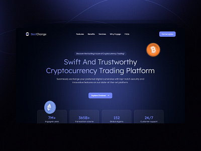 Crypto Landing Page blockchain crypto crypto landing page cryptocurrency education exchange fintech landing page design trading ui