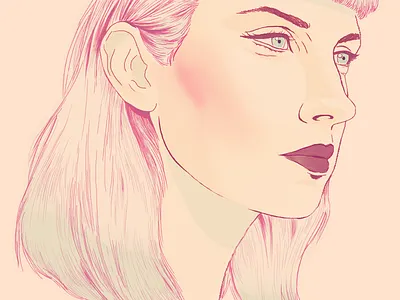 Portrait of Molly Nilsson 2d color girl illustration portrait watercolors