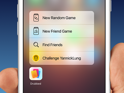 Quick Actions for Drubbed 3d touch apple icon design ios iphone