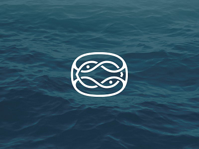 Unused fish identity knot logo mark