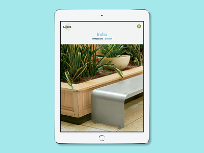 Anova iPad bench collection ipad layout product responsive tablet ui ux website