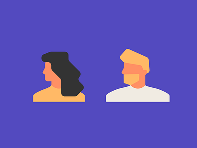 Heads. character couple face flat head ile no ilenia notarangelo illo illustration man profile woman