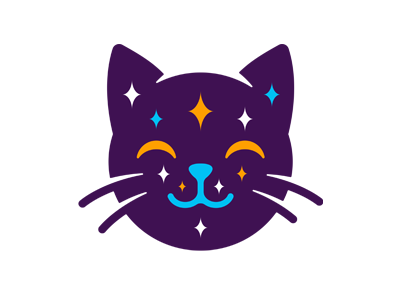 Moon cat cat logo logotype moon space star