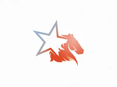 Falling Star design horse illustration logo star
