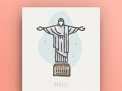 World Icons - Brazil christ icons illustration monument redeemer rio strokes thick lines world world icons