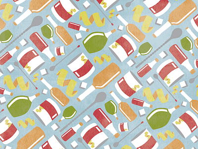 Sazerac Pattern absinthe bitters booze cocktail illustration pattern peychauds repeating rye sazerac whiskey