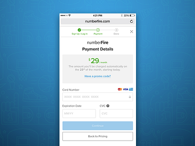 Checkout Modal Mobile credit card flat flow ui ux