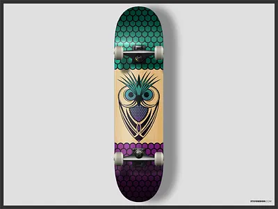 Owl Skateboard graphic design logo design owl skateboard