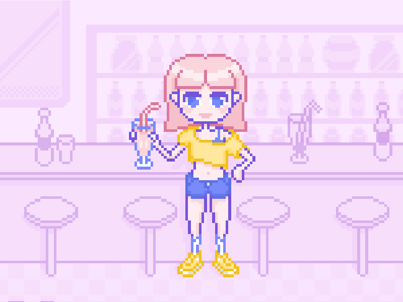 Milkshake girl milkshake pixel pixel animation pixel art pixelart