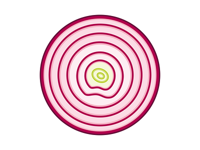 Red Onion cross section flat icon onion pink purple red onion series vector veg