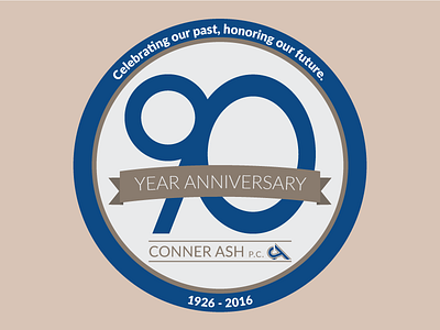 Conner Ash 90 Year Anniversary Logo accounting anniversary ash badge banner conner cool logo neutral