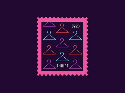 Thrift daily postage design flat design graphic hanger icon illustration postage shopping stamp vector
