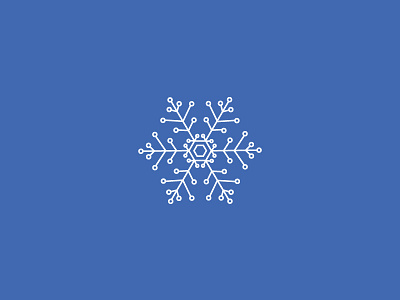 Snowflake blue color icon minimal snowflake symbol tech vector white winter