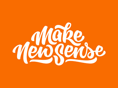 Make New Sense brush pen logo calligraphy lettering script