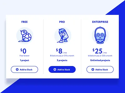 Pricing Table character icons illustration sketch star wars