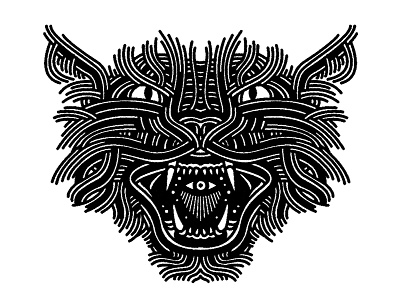 wildcat - (for) print animal cat design graphic illustration kitten linework print screen printing