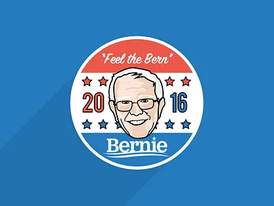 Feel the... oh you already know.. bernie bernie sanders button design illustration logo playoff president simple stickermule vector