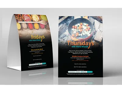 Table tent card for F&B promo atana hotels tent card